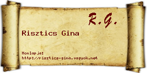 Risztics Gina névjegykártya